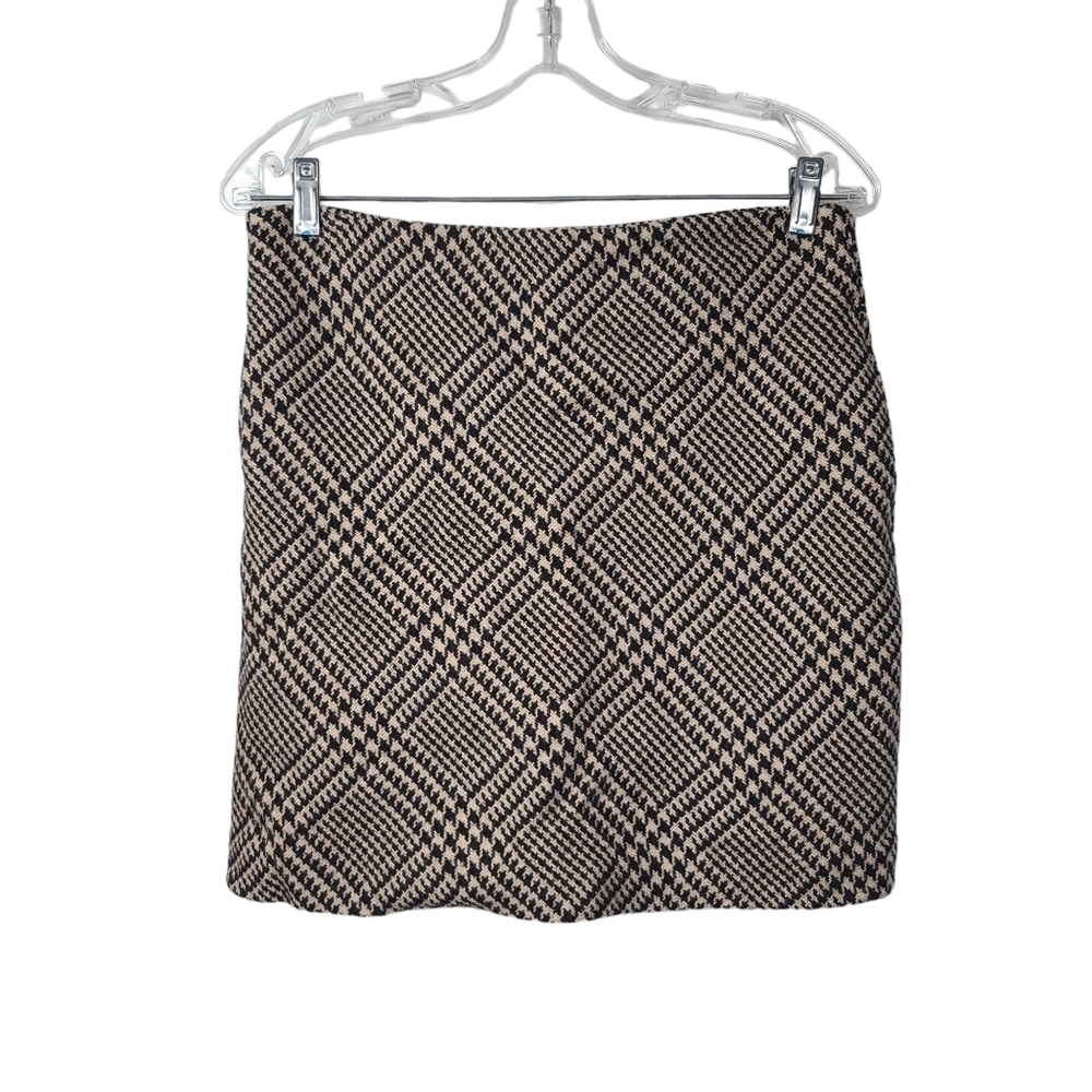Nautica Houndstooth Wool Blend Side Zip Skirt 4